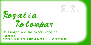 rozalia kolompar business card
