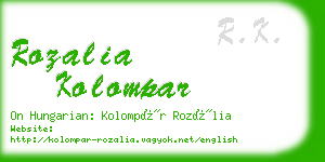 rozalia kolompar business card